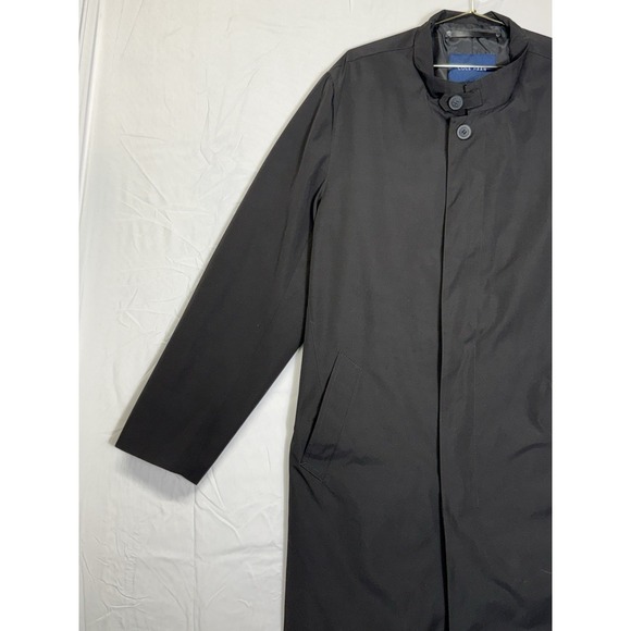 Cole Haan Men's Medium Black Topcoat Stand Collar Lightweight Overcoat - Picture 4 of 10